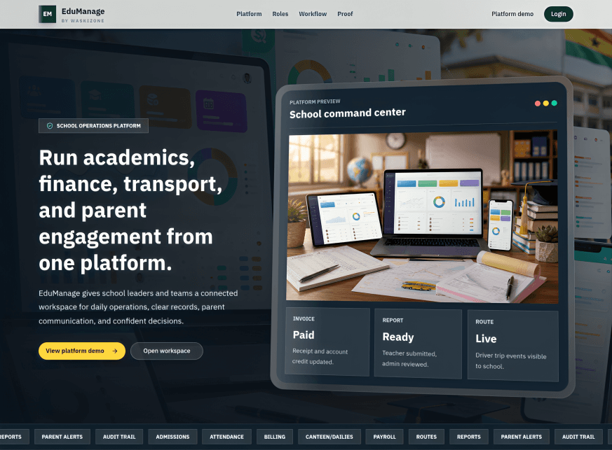 EduManage demo dashboard